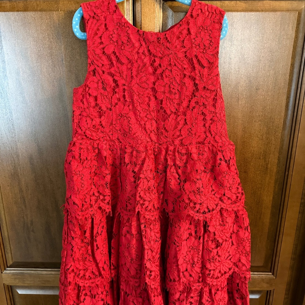 Rachel Parcell Red Lace Girls Dress
